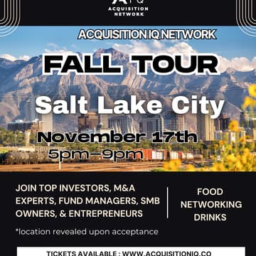Cover Image for Acquisition IQ Fall Tour - Salt Lake City