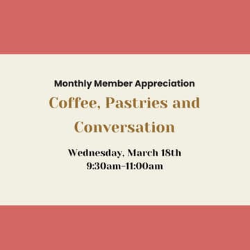 Cover Image for Monthly Member Appreciation: Coffee and Pastries by Frank and Roze