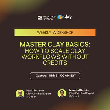 Cover Image for Weekly Clay Workshop: How to scale Clay workflows without credits