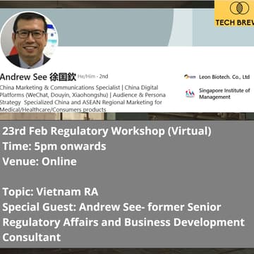 Cover Image for "Thailand RA" - A Tech Brews Regulatory workshop (Health & Bio)