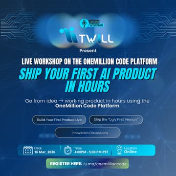 Cover Image for Live Workshop on the OneMillion Code Platform: Ship Your First AI Product in Hours