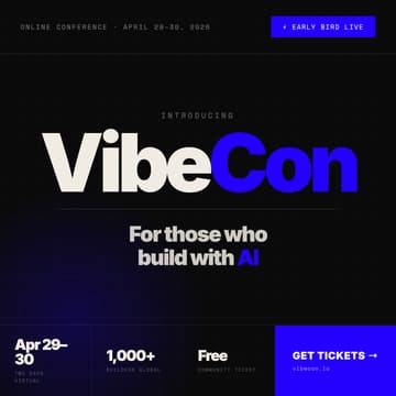 Cover Image for VibeCon — The Online Conference for AI Builders