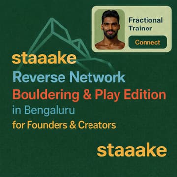 Cover Image for staaake Reverse Network: Bouldering & Play Edition for AI/Tech Founders & Creators