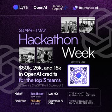Cover Image for OpenAI x January Capital x Lyra x Relevance AI Hackathon