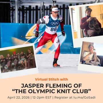 Cover Image for Stitch With Us! — A Virtual Stitch Circle with Jasper Fleming of the Olympic Knit Club