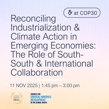 Cover Image for Reconciling Industrialization and Climate Action in Emerging Economies: The Role of South-South and International Collaboration