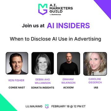 Cover Image for AI Insiders with Caroline, Graham, Debra, & Ken on When to Disclose AI Use in Advertising