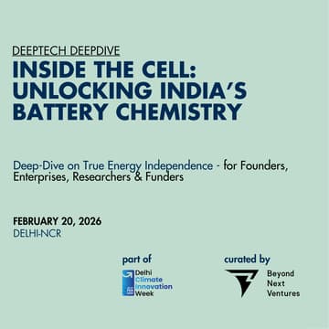 Cover Image for Inside the Cell: Unlocking India’s Battery Chemistry • @DCIW 2026 • Feb 20 • Delhi-NCR