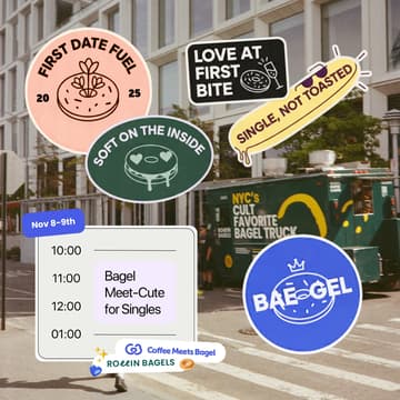 Cover Image for Rollin Bagels & Coffee Meets Bagel Present: A Weekend of Meet-Cutes 🥯☕