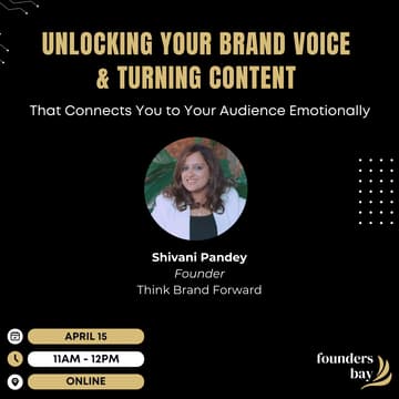 Cover Image for Founders Bay Virtual Workshop: Unlocking Your Brand Voice & Turning Content That Connects You to Your Audience Emotionally