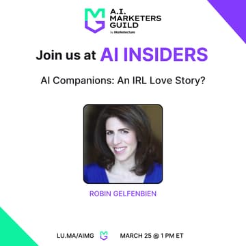 Cover Image for AI Insiders with Robin Gelfenbien on AI Companions: An IRL Love Story?