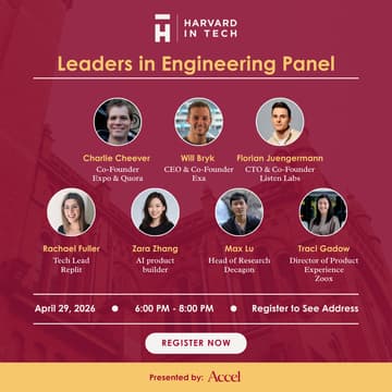 Cover Image for Harvard Alumni in Tech Leaders in Engineering Panel