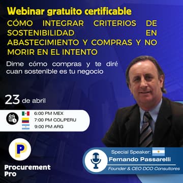 Cover Image for Cómo integrar criterios de Sostenibilidad en Abastecimiento y Compras y no morir en el intento