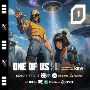Cover Image for ONE OF US Run & Coffee // Aya, Cudis, Aethir, Hedera, 071Labs, Moonring, Superteam Korea, FOMO Magazine & Coinness