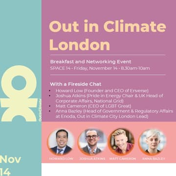 Cover Image for Out in Climate London Breakfast & Networking