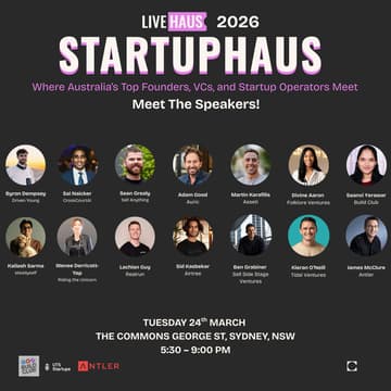 Cover Image for StartupHaus Sydney · March 2026: Where Australia’s Top Founders, VCs & Startup Operators Meet