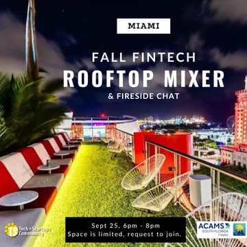 Cover Image for Miami Fall FinTech Rooftop Mixer & Fireside Chat