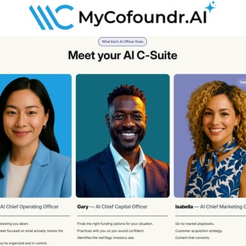 Cover Image for Introducing MyCofoundr AI: A new multi-agent team of intelligent assistants for early-stage startups | Live Demo!