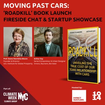 Cover Image for Moving Past Cars: 'Roadkill' Book Launch Fireside Chat & Startup Showcase