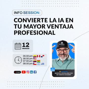 Cover Image for Info Session: Convierte la IA en tu mayor ventaja profesional