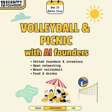 Cover Image for Scrappy Founders Play Beach Volleyball (+Picnic)