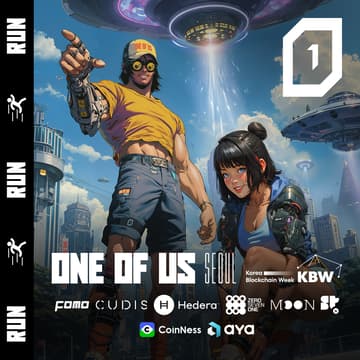 Cover Image for ONE OF US Run & Coffee // Aya, Cudis, Hedera, 071Labs, Moonring, Superteam Korea, FOMO Magazine & Coinness