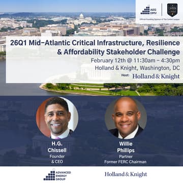 Cover Image for AEG Mid-Atlantic 26Q1 Critical Infrastructure, Resilience & Affordability Stakeholder Challenge