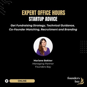 Cover Image for Founders Bay Expert Office Hours: Startup Advice with Mariane Bekker