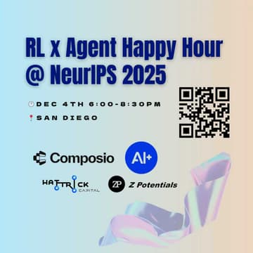 Cover Image for RL Agent Happy Hour @ NeurIPS 2025