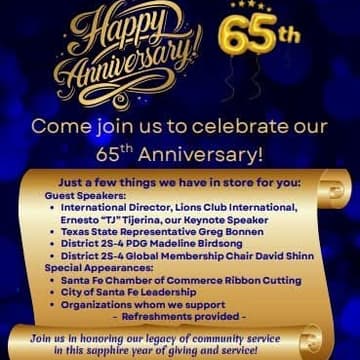 Cover Image for Santa Fe Lions Club 65th Anniversary