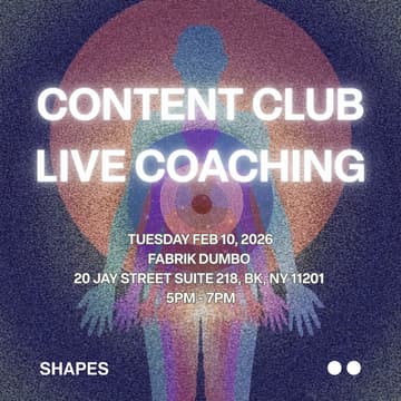 Cover Image for Content Club Live Coaching for Founders & Creatives