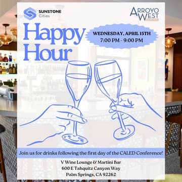 Cover Image for CALED Happy Hour @ V Wine Lounge - Hosted by Sunstone Cities & ArroyoWest