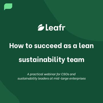 Cover Image for How to succeed as a lean sustainability team
