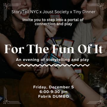 Cover Image for For The Fun Of It: An evening of storytelling & play