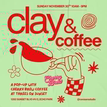 Cover Image for Clay & Coffee Pop-Up with Cherry Brew Coffee ☕ 🍒