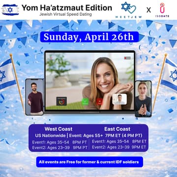 Cover Image for MeetJew × Isodate: Yom Ha’atzmaut Edition Virtual Speed Dating
