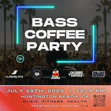 Cover Image for BASS COFFEE PARTY | JULY 19TH | 12-8 PM