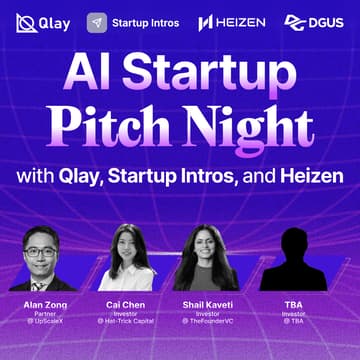 Cover Image for AI Startup Pitch Night with Qlay, Startup Intros, and Heizen