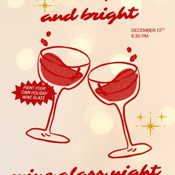 Cover Image for Merry And Bright Wine Glass Night