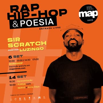 Cover Image for Workshop RAP, Hip-Hop & Poesia com Sir Scratch