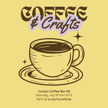 Cover Image for Coffee & Crafts @ Curioso Coffee Bar
