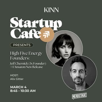 Cover Image for Startup Cafe: High Five Energy Founders w/ Jeffrey Chernick (3x Founder & #1 Amazon New Release)