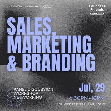 Cover Image for Founders & Friends Berlin Meetup - Sales, Marketing & Branding