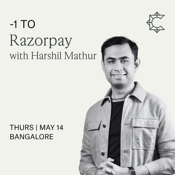 Cover Image for -1 to Razorpay with Harshil Mathur | South Park Commons (BLR)
