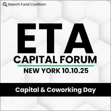 Cover Image for ETA Capital & Coworking Day by Search Fund Coalition