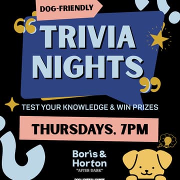 Cover Image for Dog-Friendly Trivia at Boris & Horton