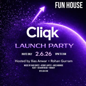 Cover Image for CLIQK LAUNCH PARTY - Fun House by Cliqk