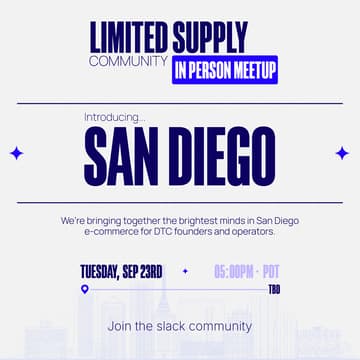 Cover Image for Limited Supply | San Diego Dinner