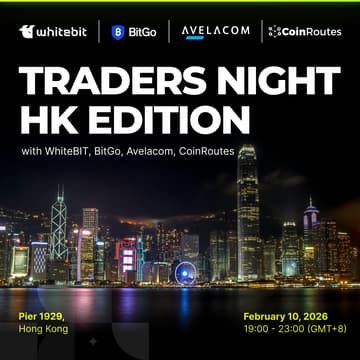 Cover Image for Traders Night HK Edition | WhiteBIT • BitGo • Avelacom • CoinRoutes