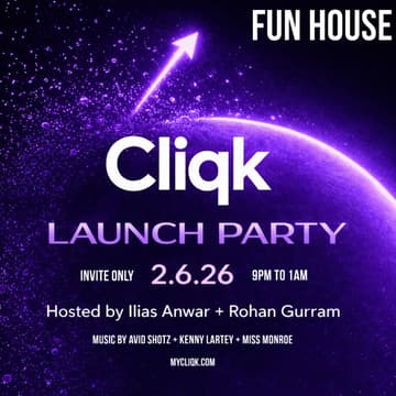 Cover Image for CLIQK LAUNCH PARTY - Fun House by Cliqk
